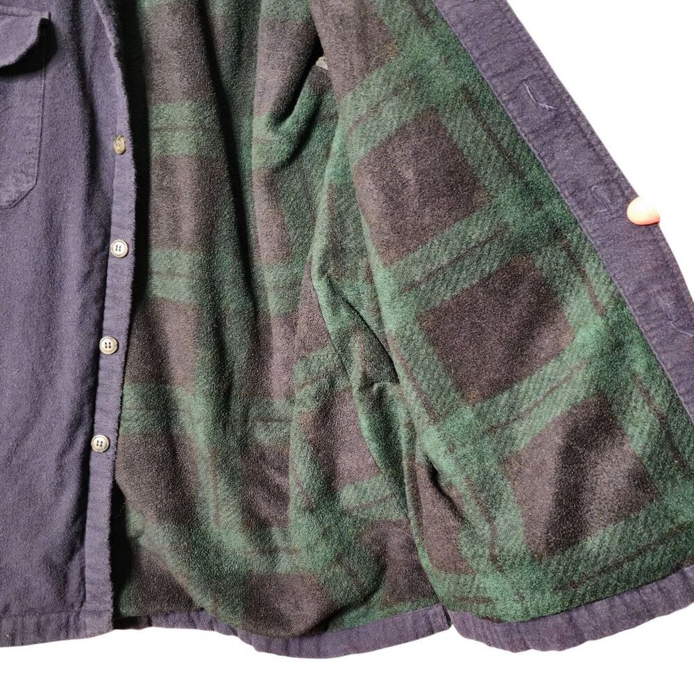 VTG Marino Bay Mens Heavyweight Flannel Shirt Jacket XL Blue Lined Double Layer - Picture 6 of 7